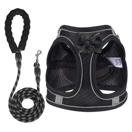 Dog Harness with Leash Set, Step-in Breathable Puppy Cat Dog Vest Harnesses, No Pull Adjustable Reflective Puppy Harness with Soft Padded Vest for Extra-Small/Small Medium Large Dogs and Cats
