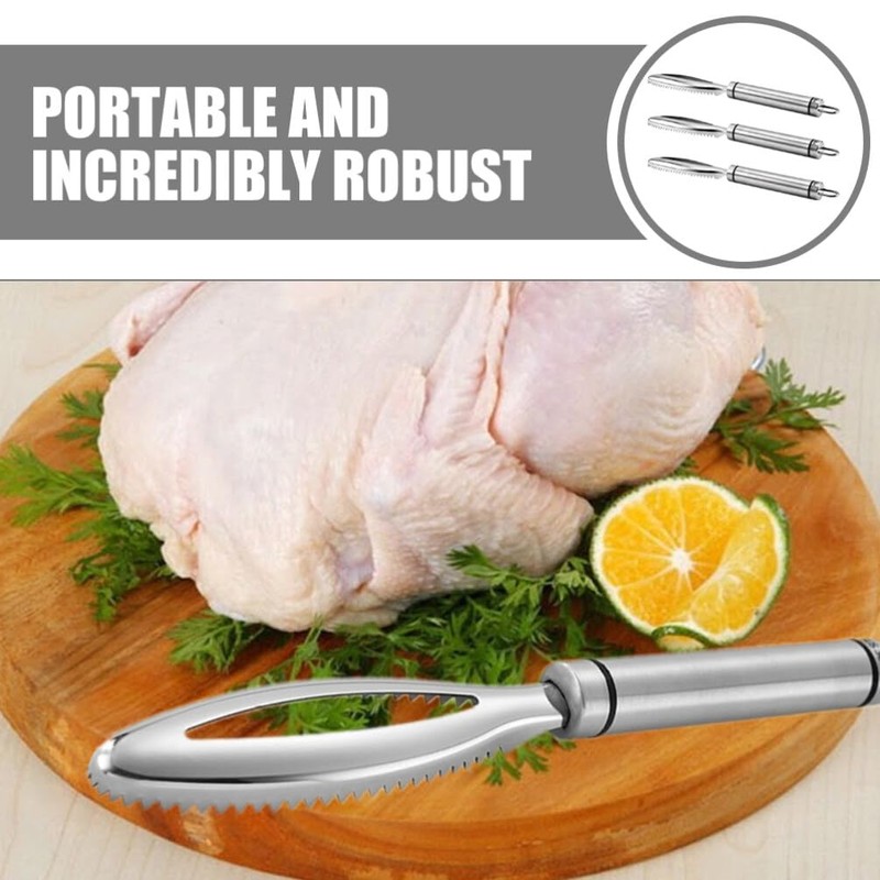 3pcs Stainless Steel Lung Remover Poultry Lung Scraper Practical Fish