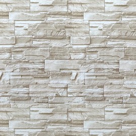 ConCus-T Faux Brick Wallpaper Peel and Stick Wallpaper 17.71" x 118.11" Stone Wallpaper Brick Contact Paper Self-Adhesive Removable Decorative Wall Paper for Wall Kitchen Backsplash