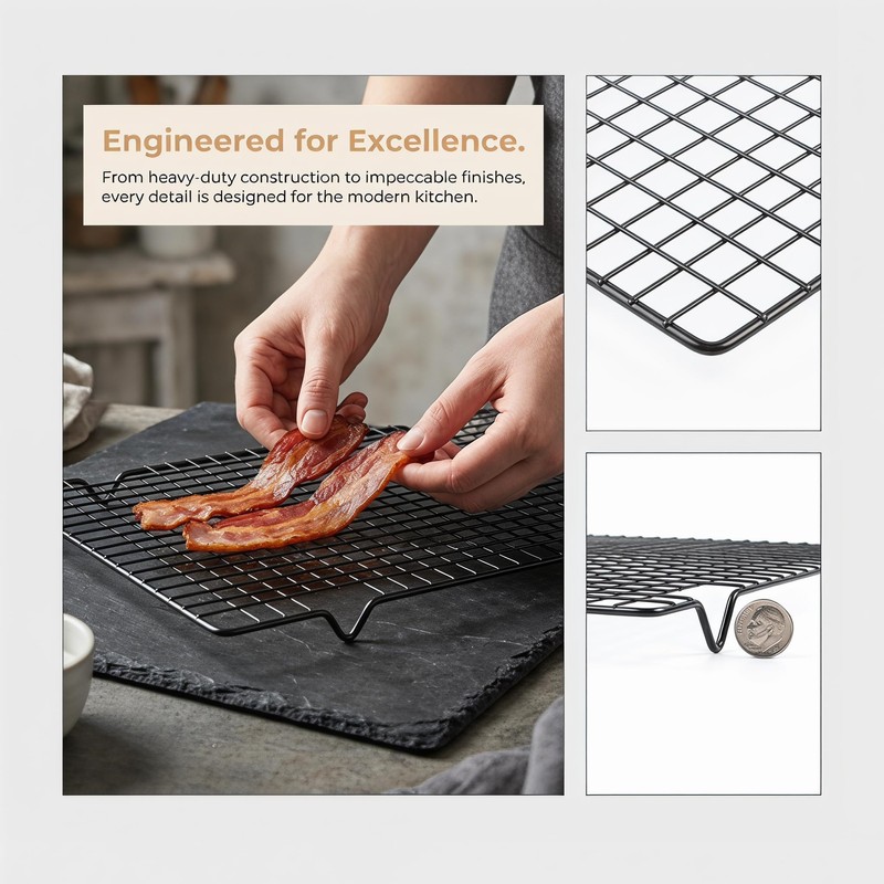 5-piece stainless steel cooling rack -10" x 16" metal wire