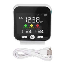 White Smart Air Quality Monitor LCD Screen WIFI CO2 Temperature Humidity Detector Meter for Tuya