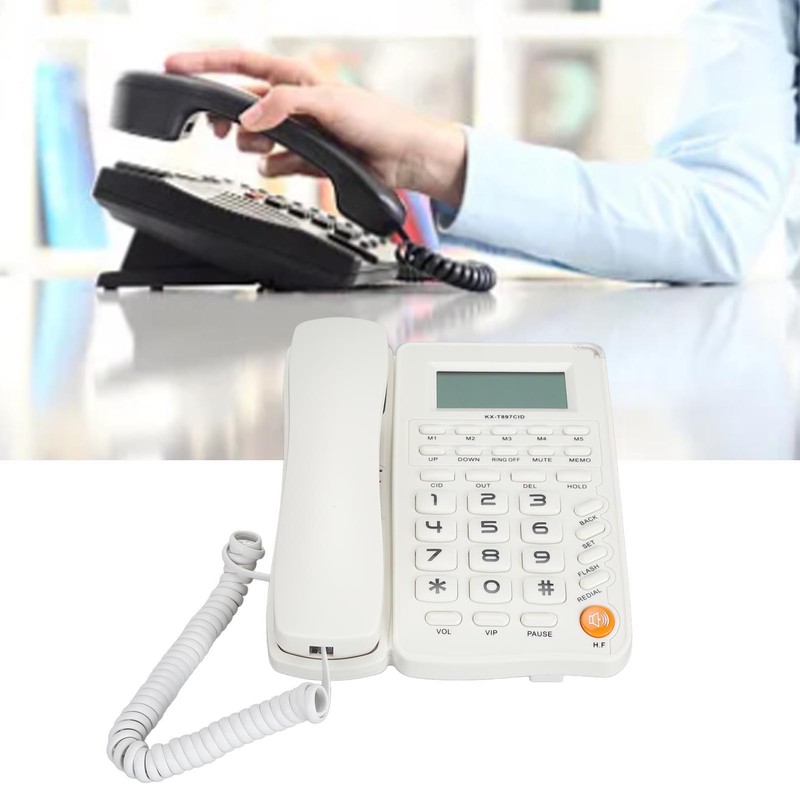 Desktop Telephone Big Button Corded Landline Telephone 16 Bit HD