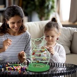 ERYTLLY Earring Holder Organizer, Cat Shaped Earring Organizer Stand With Wood Base Necklace Organizer-47 Stud Earrings Holes Bracelet Holder (Mint Green)