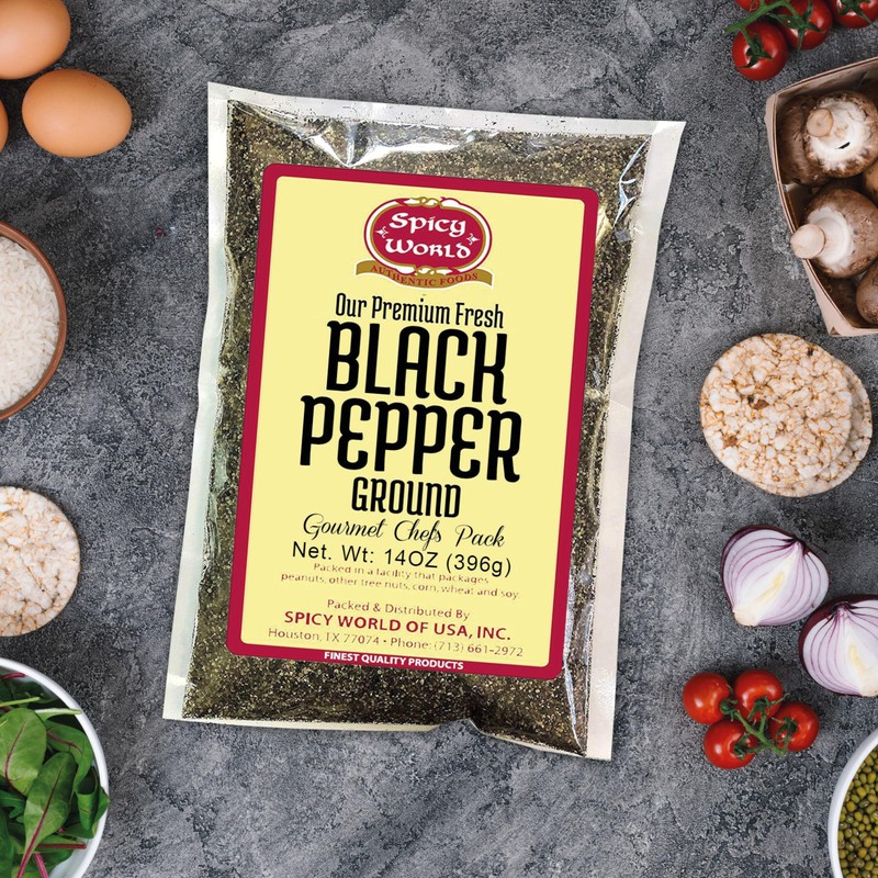 Ground Black Pepper Powder 14 Ounce Bag - Table Grind