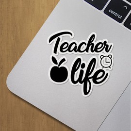 Decal Stickers of Teacher Life Premium Indoor (No Waterproof) Vinyl Decal Stickers for Laptop Phone Accessory Helmet Car Window Mug Tuber Cup Door Wall Decoration ANDVER3f26390BL