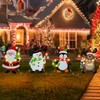 WONDER GARDEN Christmas Metal Yard Stakes, Lighted 4 Pack Christmas