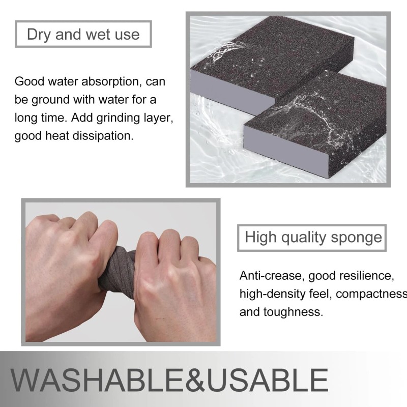 Tanbupu 12Pcs Sanding Sponge 220 Grit Fine Sanding Blocks for