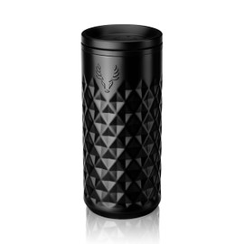 Viski Paragon Insulated Cocktail Tumbler, Insulated Highball Glasses Stainless Steel Highball Glasses with Ceramic Coating 16oz Black Set of 1