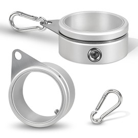 Anovo Flag Pole Rings, Flagpole Rings Aluminum Alloy 360° Rotating Anti Wrap Flag Mounting Spinning Ring Clips for 1.75-2.02 Inch Diameter Flagpole (2 Inch -Pack of 2, Matte Silver)