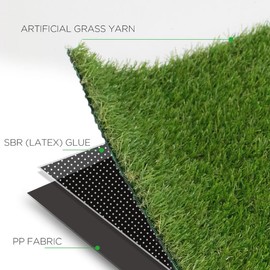 SHNOSU Artificial Grass Turf 7FTX11FT Outdoor Rug 0.8 Inch Fake Grass Realistic Synthetic Turf Mat Drain Holes Artificial Lawn Carpet Pet Dogs Patio Garden Balcony Landscape Green Custom Size