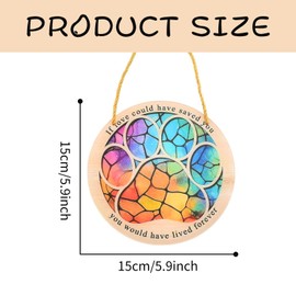 Yunova Pet Sympathy Gift for Cat Owners – Rainbow Suncatcher Memorial Decoration with Paw Print & Quote, 15x15cm Acrylic Hanging Ornament for Pet Loss, Remembrance, Garden or Window