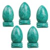 dssmboom Polished Green Howlite Turquoise Crystal Egg with Stone Stand,