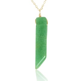 Aventurine Point Necklace in 14k Gold Fill