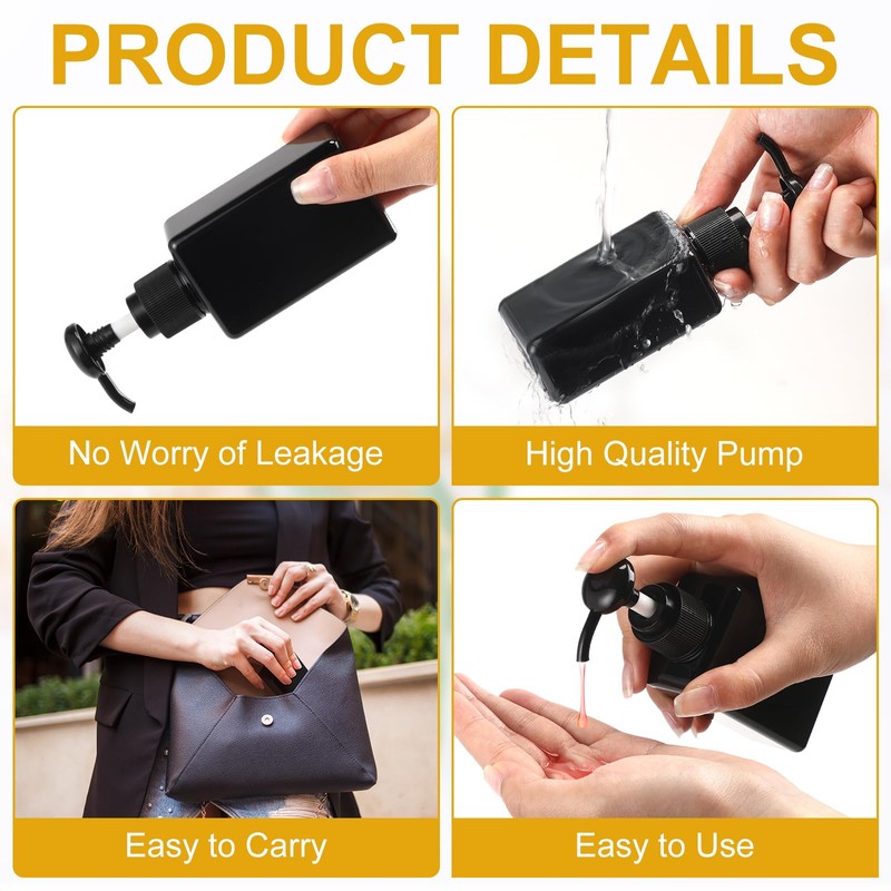 Domensi 6 Pcs 100ml /3.4 oz Pump Bottle Mini Travel