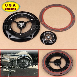 Unbraned Black Clarity 5Hole Derby Timing Timer Cover +Gasket For Harley Big Twin Touring
