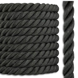 Black Polyester Combo Rope | Outdoor Rope | Deck Rope Railing | Black Rope Handrail | 2 inch x 25 feet