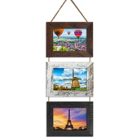 Rexllon 4x6 Hanging Picture Frames Collage with 3 Opening Multi Color Frames