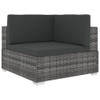 vidaXL Gray Poly Rattan Sectional Corner Chair with Cushions -