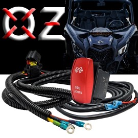 OZ-USA 10ft. Power Busbar Wire Harness Kit + Side Lights Red Rocker Switch for Can-Am