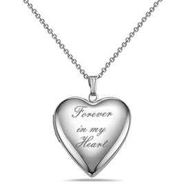 Locket Necklace That Holds Pictures "I Love You to the Moon and Back" Photo Memory Lockets Necklaces (Forever)