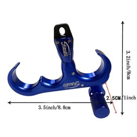 Bow Release for Compound Bow, 1 Count 360° Rotation 3 Fingers Thumb Release, Hand Strengtheners for Outdoor Shooting - Color: Blue, Specification: 1 count