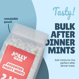 Assorted Pastel Party Mints Candy | 2 LBS | Soft Buttermints For After Dinner Bulk Bag