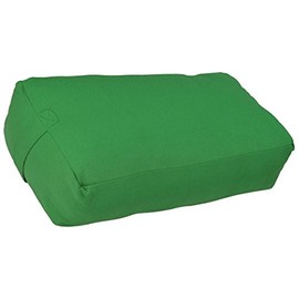 YogaAccessories Supportive Rectangular Cotton Yoga Bolster - Green