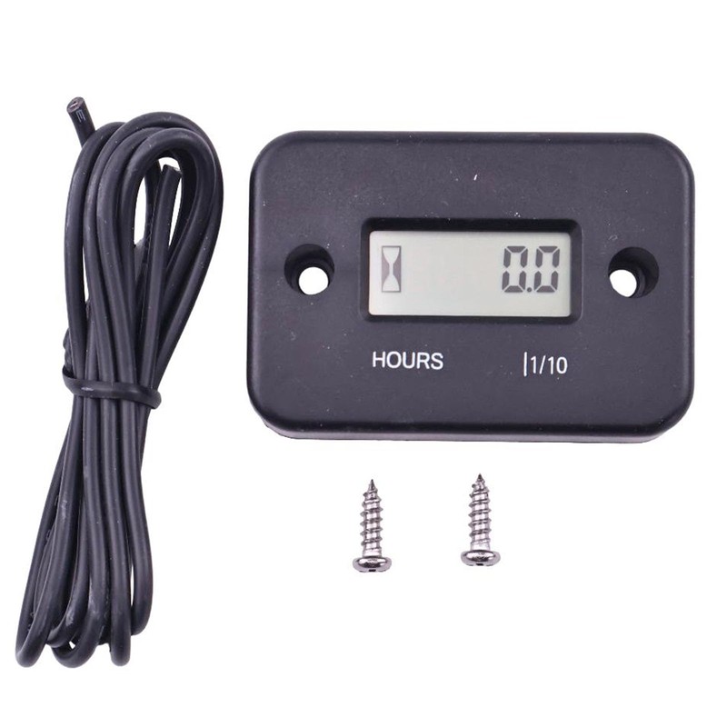 TCINDRR Black Digital Hour Meter Compatible with Riding Lawn Mowers