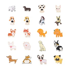 PandaHall 20 Pieces Enamel Lapel Pins for Puppy Dogs 20 Styles Cute Animal Brooch Pin for Clothes Bags Jackets Hat Accessories