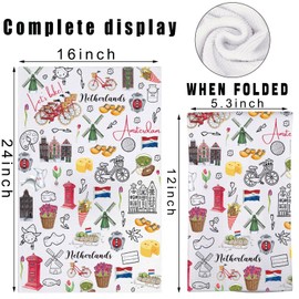 MYSOMY Netherlands Kitchen Towel Dutch Dish Towel Netherlands Souvenirs Gifts Netherlands Kitchen Decor Netherlands Flag Towel (Netherlands UK)
