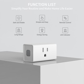 SURNICE Mini Remote Control Outlet On Off Switch Plug for Christmas Lights, 260ft RF Range, Wireless Remote Light Switch 1800W/15A, White, FCC Listed(1 Remote + 3 Outlets)