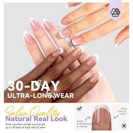 SAVILAND PRESS ON NAIL KIT - All-in-One SSProTip X™ Super Durable Press-On Nail French Tip: Mixed Style French Tip Press On Ultra Fit & Natural Look Almond Short Square Soft Gel X Tip Fake Nail Solid