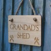 Grandad's Shed Plaque, Wooden Sign, Birthday Gift, Garden Sign Plaque,