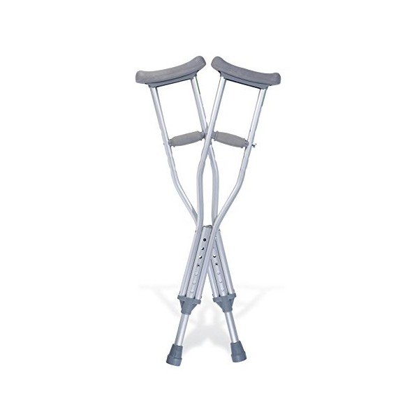 Lightweight Medical Grade Aluminum Tall Crutch Adjustment 70"-78" Push Button Axillary 300 lbs Weight Capacity