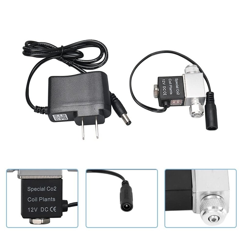 DONGKER CO2 Solenoid Valve, DC 12 V Aquarium CO2 Regulator,
