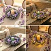 18 inch Spring Lavender Wreaths for Front Door with Lights