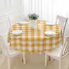 silichee Tablecloth Round 60 Inch Yellow Gingham Buffalo Check Plaid