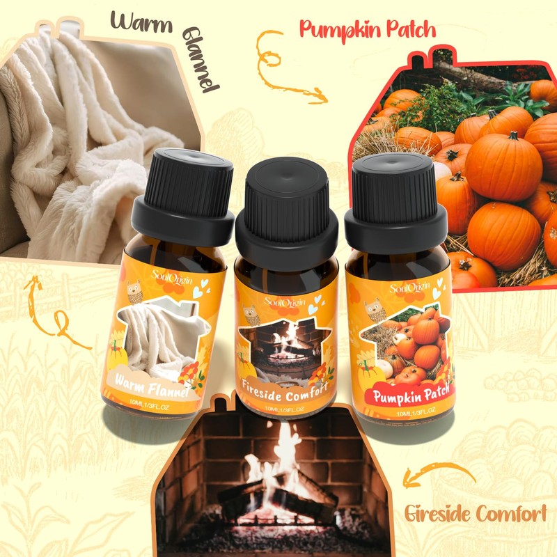 Soulorigin Fall Cozy Cabin Fragrance Oils Set, Essential Oil for