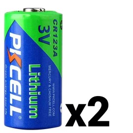 2 TWO PKCELL LITHIUM CR123A 3V BATTERY DL123 EL123 CR17345 123 BRAND NEW