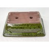 8" Rectangular Moss Green Glazed Bonsai Pot, Cactus & Succulent