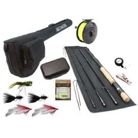 Wild Water Fly Fishing 9 Foot, 4-Piece, 7/8 Weight Fly Rod Complete Fly Fishing Rod and Reel Combo Starter Package with Freshwater Flies