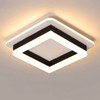 CANEOE Square Modern Led Ceiling Light Fixture, 24W Black Flush