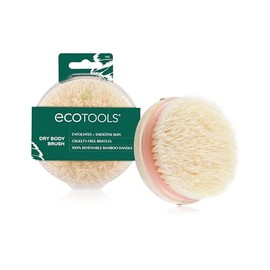 EcoTools Cepillo corporal seco, cerdas libres de crueldad animal exfolia y suaviza la piel, el cepillado seco elimina la piel escamosa, puede ayudar a