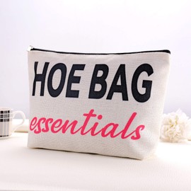 Funny Cosmetic Bag Gift for Women, Hostess Gift Idea Hoe Bag Funny Overnight Bag Gift for Bachelorette Party, Friendship, Hilarious Travel Makeup Bag with Zipper Gift for Friends