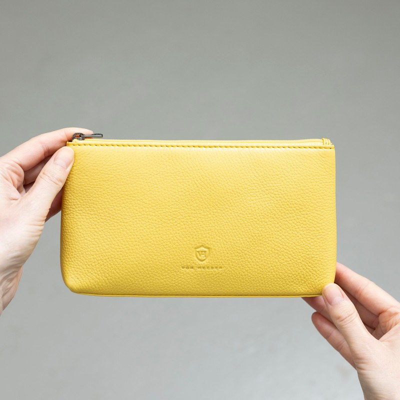 VON HEESEN Cosmetic Bag Toiletry Bag, yellow, medium / 1