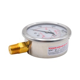 Hydraulic Liquid Filled Pressure Gauge 0-5000 PSI 1/4 NPT Male New