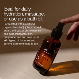 Maude Oil No. 0 - Hydrating Organic Massage + Body Oil - Skin Moisturizer with Organic Jojoba, Coconut & Castor Oil - Rich in Vitamin B + Vitamin E (4 fl oz)