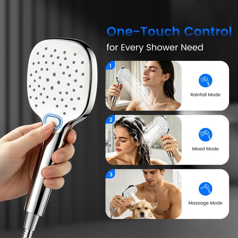 10" Rain Shower Head with Handheld Spray, Dual High Pressure