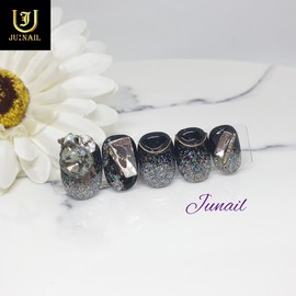 Handmade nail tips in the city night⭐ - Short Round Square / 도시의밤 수제네일팁⭐ - 숏라운드스퀘어