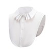 Joyci Pure White Detachable Dickey Peter Pan Shirt Fake Collar